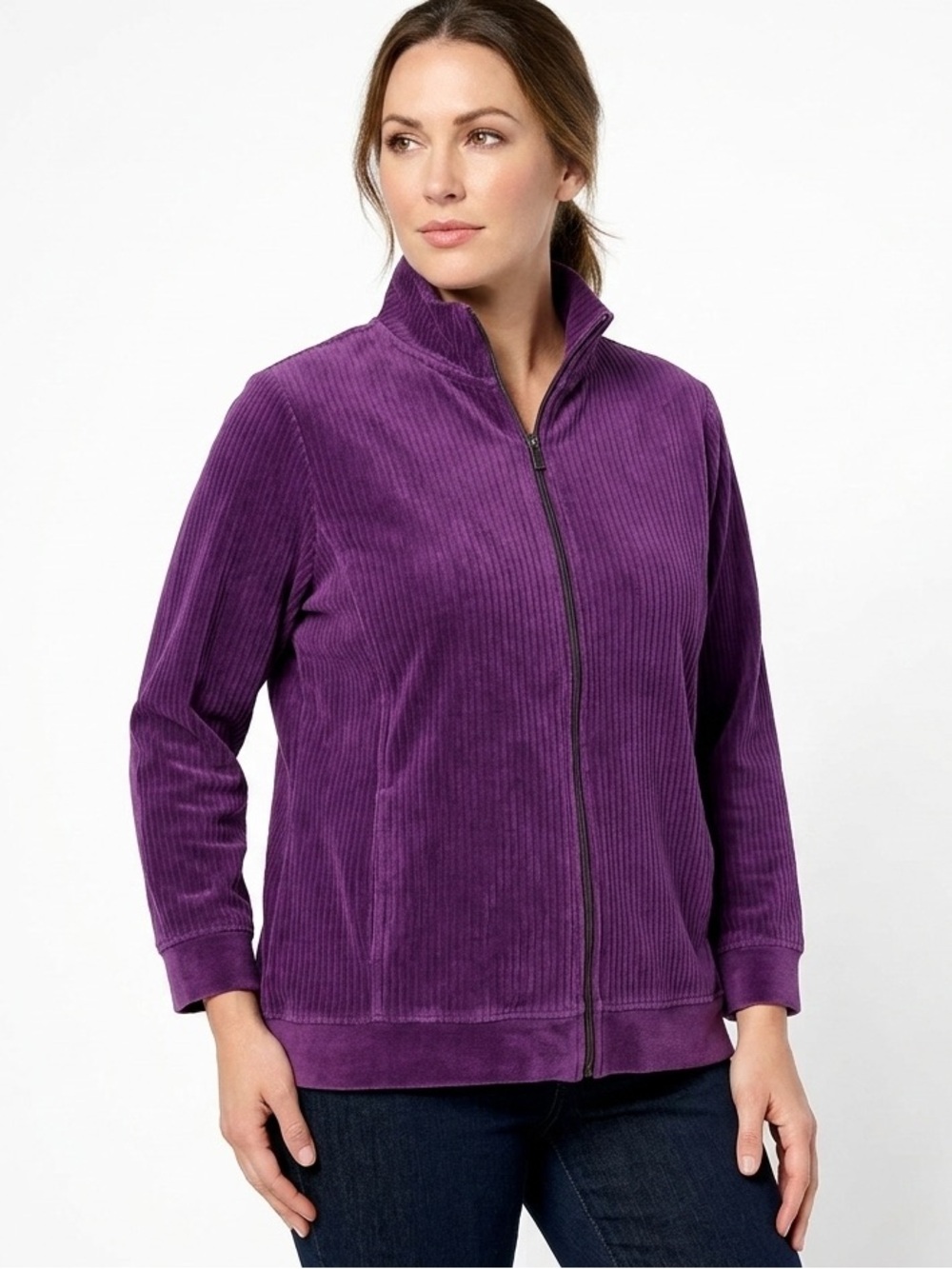 Women’s Vintage Y2K Erika Purple Sport Plus Size Zip Up Jacket